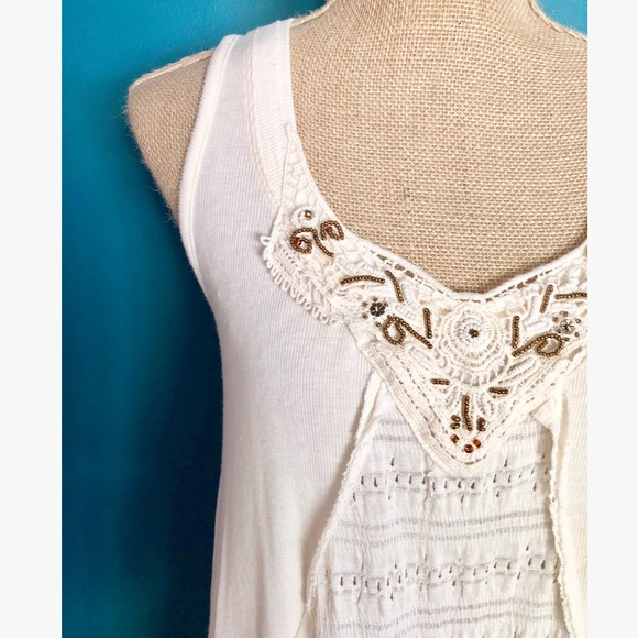 Knox Rose Cream Bronze Embellished Tunic Tank - Picture 4 of 7
